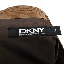 ダナキャランニューヨーク DKNY ニット スカート フレア ロング ヘリンボーン 柄 切替テープ ウール 毛 4 ブラウン 茶 /HT7 レディース_画像3