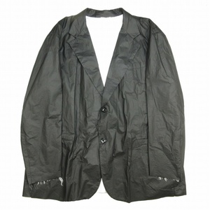 美品 21SS ラフシモンズ RAF SIMONS BLACK OVERSIZE JACKET ブラック オーバーサイズ テーラード ジャケット 2B ロング丈 カットオフ