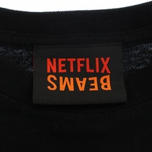 ビームス BEAMS × NETFLIX Bingeing T-Shirt Tシャツ カットソー 半袖 ロゴ プリント L 黒 赤 ブラック レッド /DF ■OS ■SH メンズ_画像3