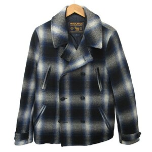  Woolrich WOOLRICH JOHN RICH&BROS.× J Crew JCREW редкий модель прекрасный товар on пятно проверка бушлат жакет синий голубой S STK