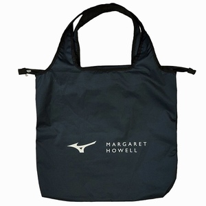 マーガレットハウエル MARGARET HOWELL ×MIZUNO POLYESTER POPLIN MHL コラボ 別注 トートバッグ ミズノ エコバック ハンドバッグ 黒 ブラ