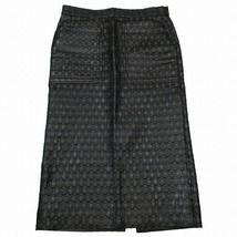 ドリスヴァンノッテン DRIES VAN NOTEN 総柄 タイトスカート ロング ミモレ丈 バックスリット 38 黒 ブラック/3 レディース_画像1