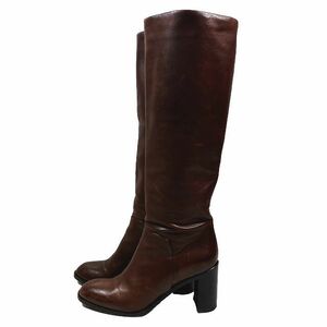  Sartre SARTORE leather long heel boots shoes SR3047 tea color Brown size 37 lady's 