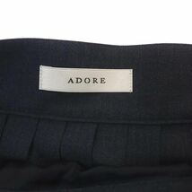 アドーア ADORE セラミカヴィスプリーツスカート ロング マキシ丈 ラップスカート ベルトデザイン 38 紺 ネイビー /MI ■OS レディース_画像3