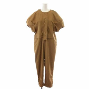 ma chat MACHATT all-in-one overall overall pants long glow ru up short sleeves S tea Brown /YI9 lady's 