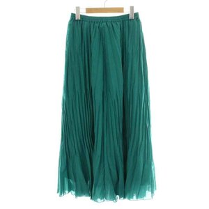  Natural Beauty Basic NATURAL BEAUTY BASIC washer pleat maxi skirt long flair M green green 017-0120774