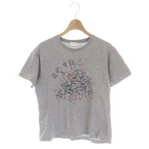 ポールスミス PAUL SMITH プリントTシャツ カットソー 半袖 M グレー 黒 オレンジ /DO ■OS レディース