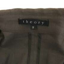 セオリー theory セットアップ 上下 テーラードジャケット 3B 薄手 フレアスカート タック 膝丈 リネン 2 040 チャコールグレー /DO ■OS_画像6
