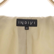 インディヴィ INDIVI 背抜き ジャケット シングル ベルト付き 40 ベージュ /HK ■OS レディース_画像3