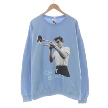 WACKO MARIA THE GUILTY PARTIES 22SS CHET BAKER SWEAT SHIRT トレーナー クルーネック 長袖 裏起毛 2XL 水色 マルチカラー /SI22_画像1