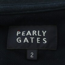 パーリーゲイツ PEARLY GATES 半袖ポロシャツ ワッペン コットン 2 紺 白 ネイビー ホワイト /NR ■OS レディース_画像3