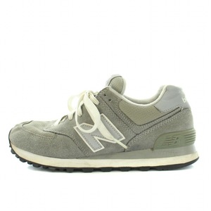 ニューバランス NEW BALANCE W574GS スニーカー シューズ メッシュ スエード US7.5 24.5cm グレー 白 ホワイト /YT レディース