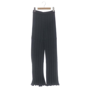 未使用品 ルシェルブルー LE CIEL BLEU 23SS Random Stripe Knit Pants ニットパンツ イージー ストライプ 36 紺 ネイビー /MF ■OS レディ