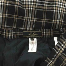 レリアン Leilian フレアスカート ロング ミモレ チェック ウール 大きいサイズ 13 XL 黒 ブラック ベージュ 白 ホワイト /NW31_画像6