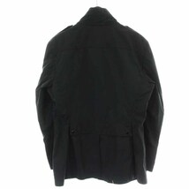 バーバリー BURBERRY スタンドカラージャケット ジップアップ ポケット 50 M 黒 ブラック /YI33 メンズ_画像2