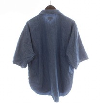 ビームス BEAMS カジュアルシャツ プルオーバー 五分袖 無地 S 青 ブルー /TR22 メンズ_画像2