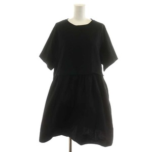 patuPATOU 22SS organic cotton Mix Mini dress tunic short sleeves S black black 22SA2-JE043-92