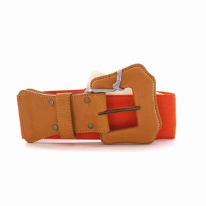  unused goods color kolor 2019 year made futoshi rubber belt leather F orange tea /YM #GY21 lady's 