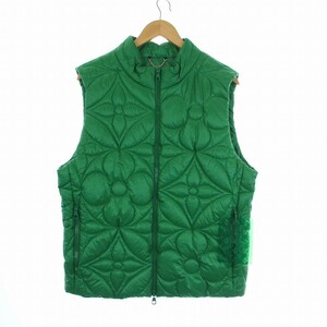 ルイヴィトン LOUIS VUITTON 22SS LVSE PADDED MNG FLOWER GILET 中綿ベスト ジップアップ 52 XL 緑 1A9FRG RM221Q DH1 HLG47W