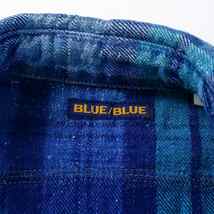 ブルーブルー BLUE BLUE シャツ カジュアルシャツ 長袖 チェック コットン 1 S 青 ブルー /KU メンズ_画像3