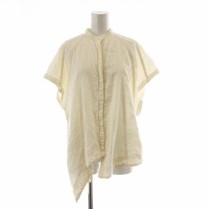  Florent FLOREN T-shirt blouse short sleeves plain 00 XS eggshell white /TR28 lady's 