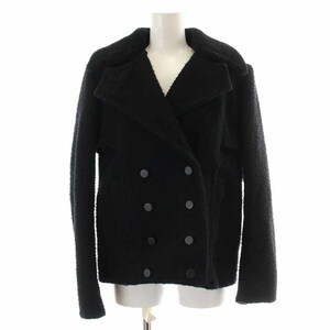  Alexander one ALEXANDER WANG boa jacket wool double button black black /YI39 lady's 