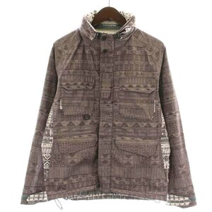 ホワイトマウンテニアリング PERTEX×ETHNIC PATTERN JACKET ジャケット ブルゾン ジップアップ フード スタンドカラー 総柄 0 XS 紫