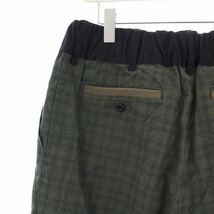 サカイ sacai 20SS グレンチェッククロップドロングパンツ イージー ワイド 3 L 緑 グリーン 20-02253M /KH メンズ_画像5