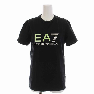 エンポリオアルマーニ EMPORIO ARMANI EA7 Tシャツ カットソー クルーネック 半袖 黒 ブラック /YM レディース