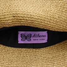 アシーナ ニューヨーク Athena New York ラフィアハット 帽子 麦わら帽子 つば広 リボン 茶 ブラウン /YB レディース_画像8