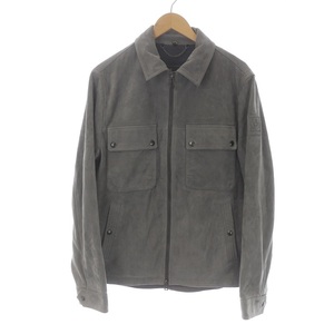 Belstaff ツアー オーバーシャ??ツ グラナイト Tour Overshirt Granite シャツジャケット ジップアップ スエード M グレー /SI18