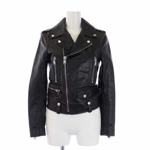 Mr./Ms. Laurent Paris Smoking Lip Leather Vintage Double Rider's Jacket Кожаные джинсы F34 S Черный Черный 483159