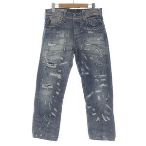  Armani Jeans ARMANI JEANS J21 Denim pants jeans button fly damage processing 30 M indigo /SI31 men's 