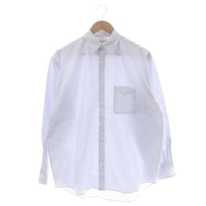 マーカウェア MARKA WARE 23SS COMFORT FIT SHIRT ストライプシャツ 長袖 前開き 1 白 ライトブルー 黒 /DO ■OS ■AD メンズ