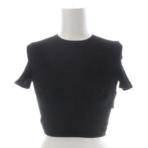 未使用品 アレキサンダーワン ALEXANDER WANG .T ロゴ メッシュ クロップド Tシャツ カットソー 半袖 タイト XS 黒 ブラック