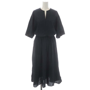  Dress Terior DRESSTERIOR Skipper waist gya The - One-piece long 7 minute sleeve 38 navy blue navy /DO #OS lady's 