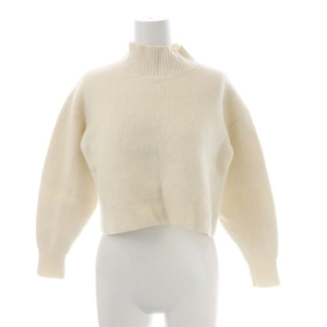  Jusglitty JUSGLITTY 22AW wool cashmere high‐necked knitted sweater long sleeve wool 2 ivory /MI #OS lady's 