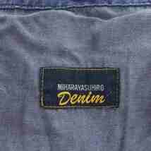 ミハラヤスヒロ MIHARA YASUHIRO デニム Denim デニムシャツ 半袖 前開き バンドカラー 36 紺 ネイビー /DO ■OS メンズ_画像3