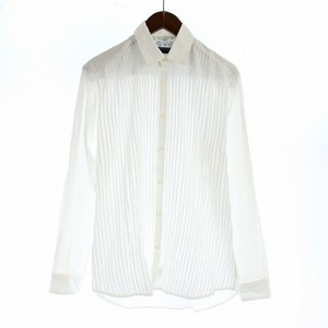 ポッジャンティ POGGIANTI シャツ カジュアルシャツ ストライプ 長袖 39 M 白 ホワイト /KU メンズ