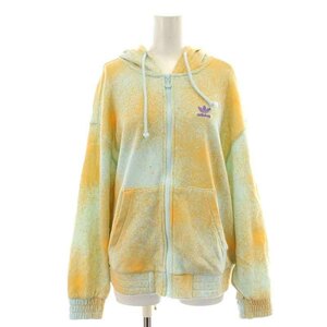  Adidas Originals adidas originals Allover Print Full Zip Hoodie Parker жакет длинный рукав общий рисунок Logo вышивка M orange бледно-голубой 