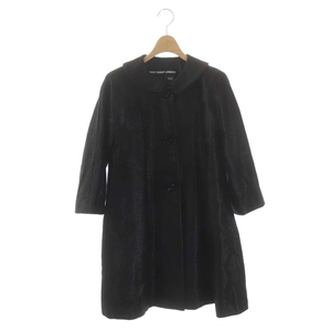  Mary Quant MARY QUANT LONDON spring coat outer long 9 minute sleeve M black black /ES #OS lady's 