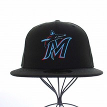 ニューエラ NEW ERA 59FIFTY MLBオンフィールド マイアミ・マーリンズ ゲーム ベースボールキャップ 野球帽 7 55.8cm 黒_画像2