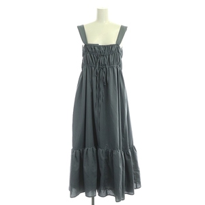 ハーリップトゥ Her lip to Double Bow Summer Long Dress ドレス キャミワンピース ロング M グレイッシュブルー /ES ■OS レディース