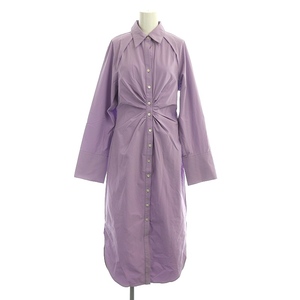  Le Ciel Bleu 23SS Gathered Shirt Dressgya The - shirt dress shirt One-piece long long sleeve front opening 36 purple lavender lady's 