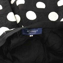 エムズグレイシー M'S GRACY フレアスカート ひざ丈 水玉 ドット 36 S 黒 ブラック 白 ホワイト /NW6 レディース_画像7