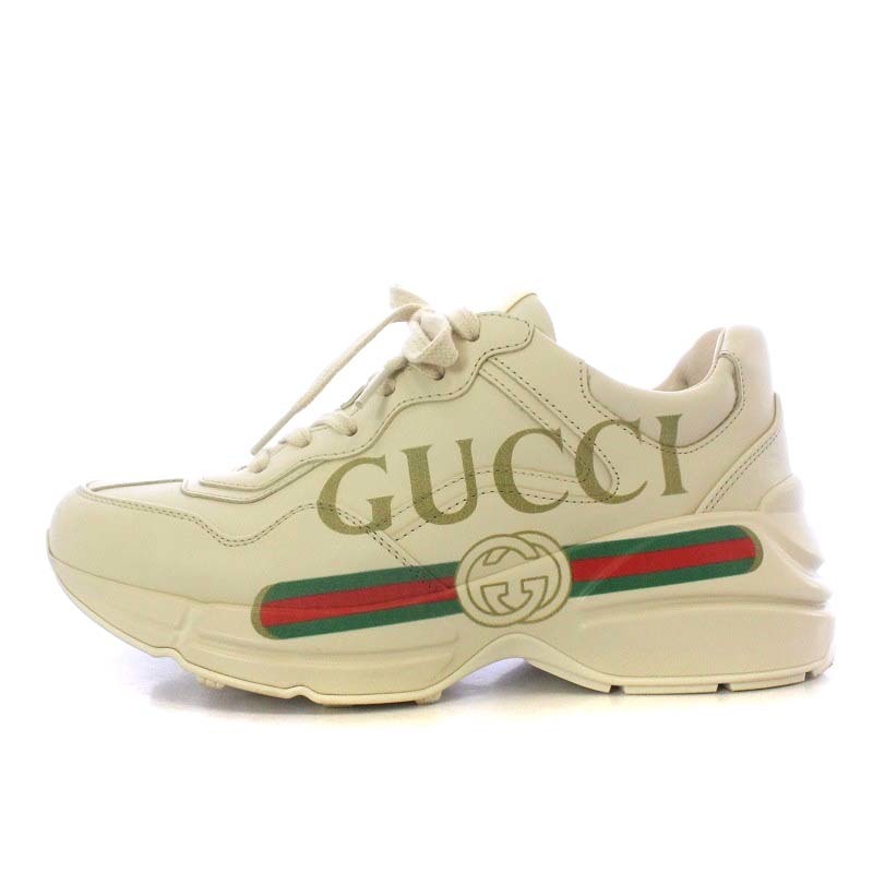 Yahoo!オークション -「gucci(グッチ) グッチ ロゴ レザー スニーカー