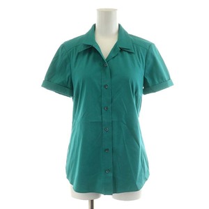 Gucci GUCCI shirt blouse short sleeves collar Layered manner cotton 38 XS green green /AN30 lady's 