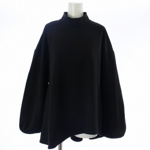 フローレント FLORENT WARM PUNCH STAND NECK TOPFS カットソー 長袖 ハイネック アシンメトリー 1 S 黒 ブラック 2208F06001