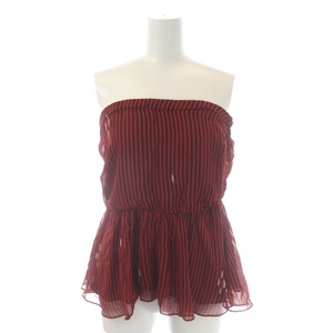 i The bell ma Ran ISABEL MARANT stripe pattern tops bare top 36 red black red black /MI #OS lady's 