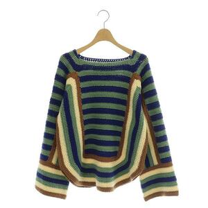 ボーディ BODHI CROCHET FOUR STRIPE SWEATER ニット セーター 長袖 スクエアネック S/M マルチカラー メンズ レディース